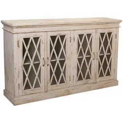 SIDEBOARD aus Holz und Glas 170x40x100 cm