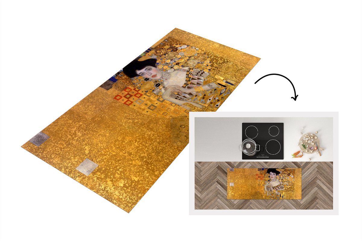 KitchenYeah Keukenloper Adèle Bloch-Bauer I - Gustav Klimt Schilderij - Vinyl - B: 120 cm, D: 50 cm