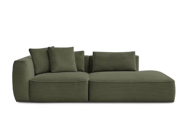3er Sofa BOBOCHIC LEOPOLD Cord-Stoff hellgrün