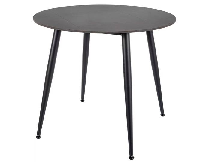 Feldmann-Wohnen Esstisch Rion (runde Tischplatte, 1-St., Marmor Optik, Tischplatte aus Keramik, Gestell aus Metall), 90x90x76cm schwarz Marmor / schwarz