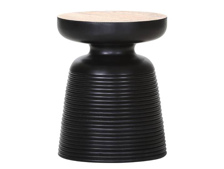 Table d'appoint Torrud en bois Ø 35cm Noir/Noir