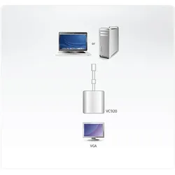 ATEN VC920 DisplayPort/VGA Adapterkabel weiß, St/Bu