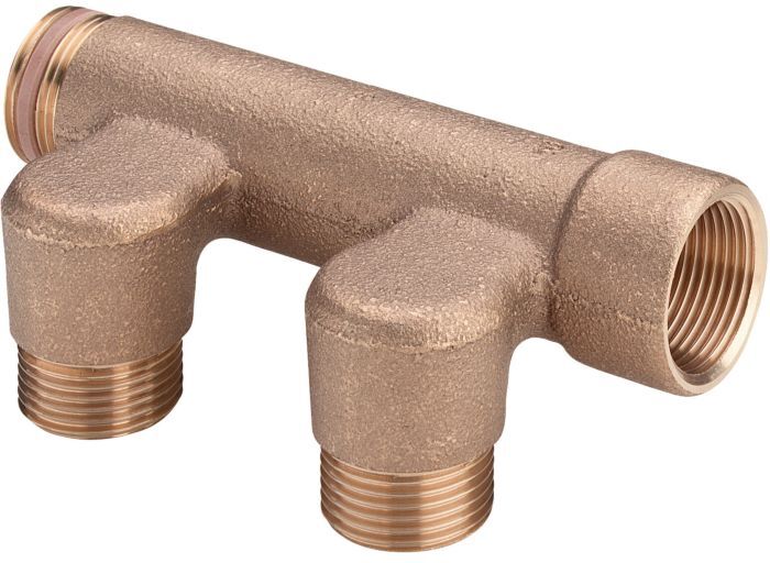 Viega Sanfix Verteiler 106027 G 3/4 - 3-fach, Rotguss