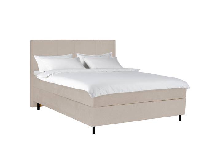 Boxspringbett Choele 140 x 200cm Chenille Askja Beige Doppelmatratze H3/H4