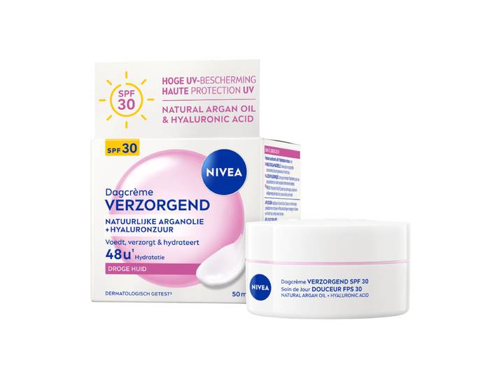 NIVEA Essentials Voedende Dagcrème - Gezichtscreme Droge huid - SPF 30 - Gezichtsverzorging Met amandelolie en sheaboter - 50 ml