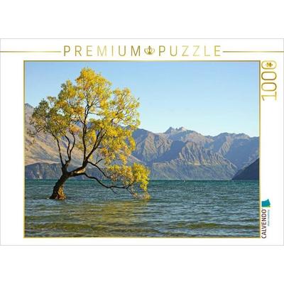CALVENDO Puzzle Berühmtester Baum Neuseelands, eine Bruchweide am See Wanaka | 1000 Teile Lege-Größe 64x48cm Foto-Puzzle für glückliche Stunden