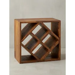 Weinregal Massivholz für 8 Flaschen stehend schmal 40x40x25cm