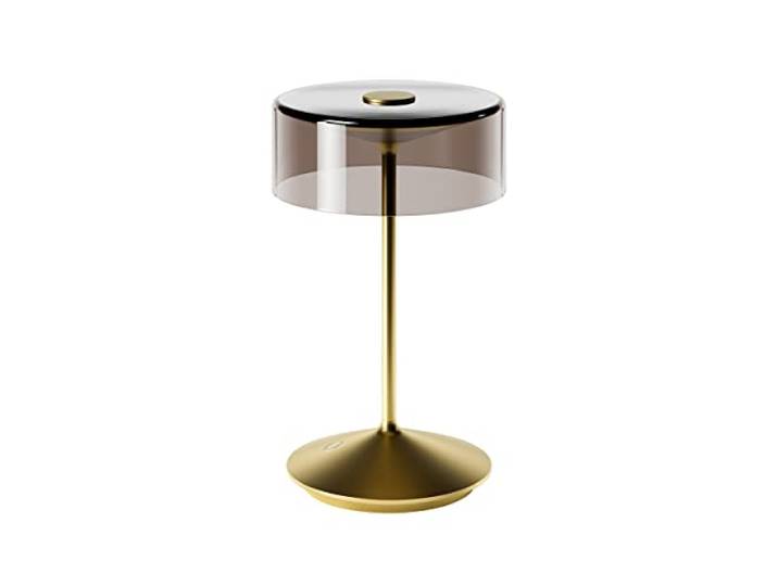 SIGOR Numotion - Dimmbare LED Akku-Tischleuchte Indoor & Outdoor, IP54 spritzwassergeschützt, Höhe 26,5 cm, aufladbar mit Easy Connect, 12 h Leuchtdauer, goldfarben