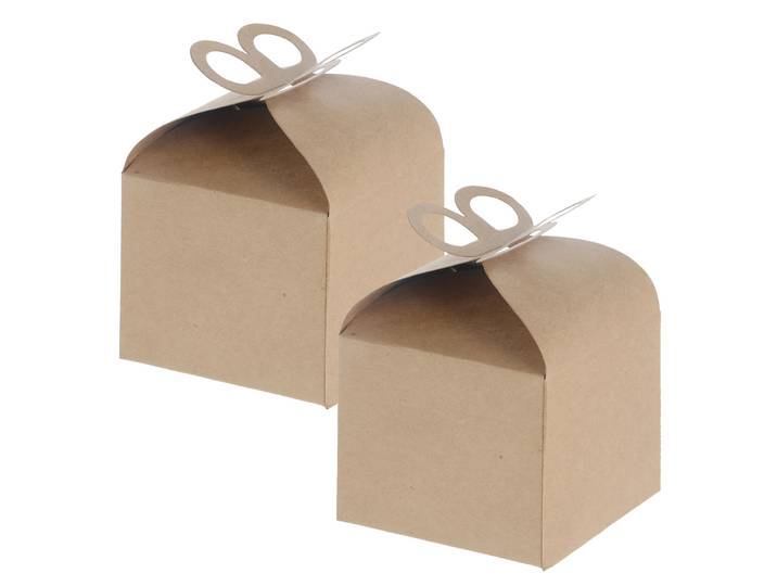 2er-Set Geschenkbox Papier, Geschenkschachtel mit Deckel zum Gestalten, 9,5 x 9,5 x 8 cm