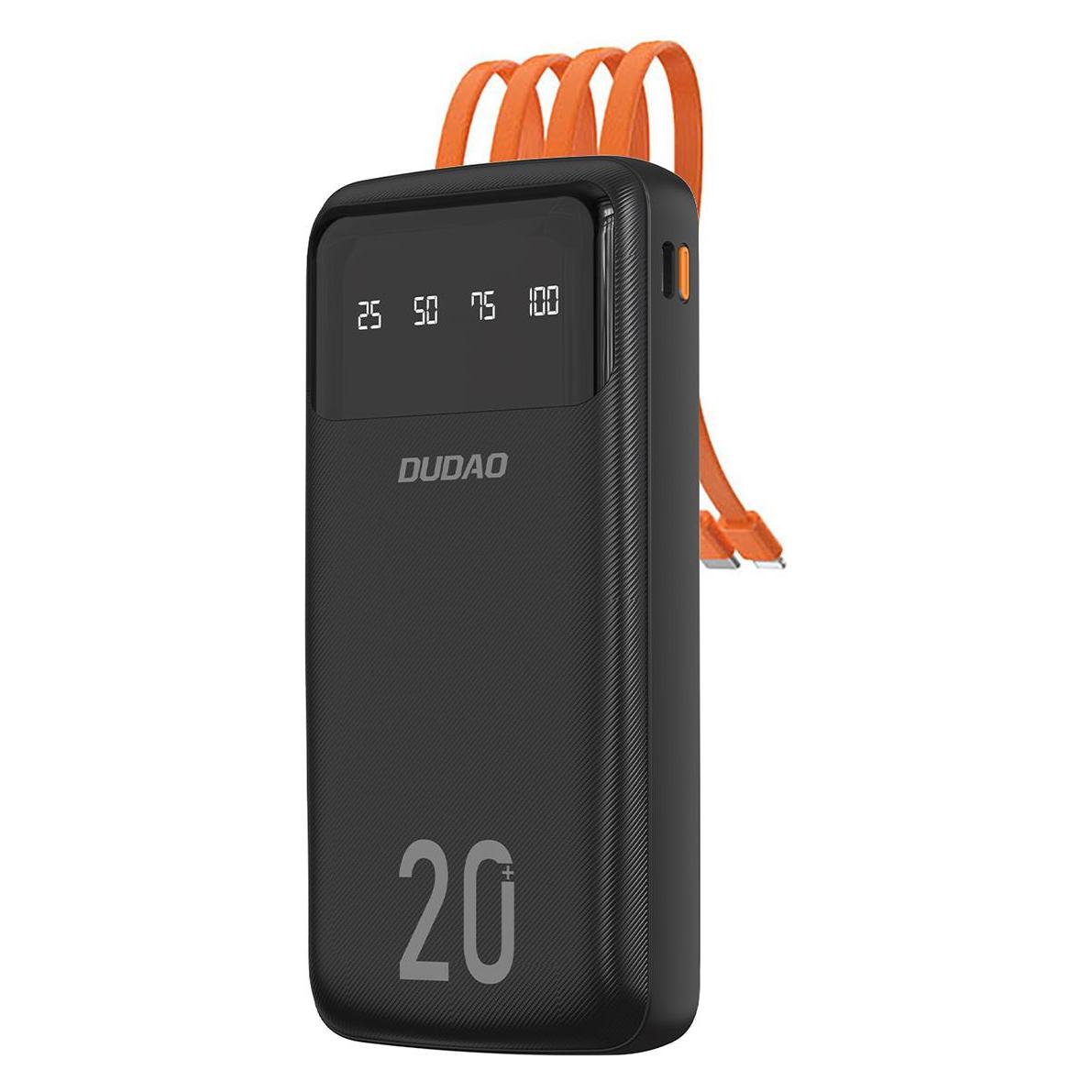 Dudao large capacity powerbank with 4 built-in cables 20000mAh USB Type C micro USB Lightning USB (20000 mAh, 10 W) (1573209000)