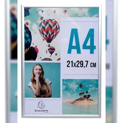 Exacompta 84758D 12x Fotorahmen A4, Aluminium, Exacryl, - Kristall