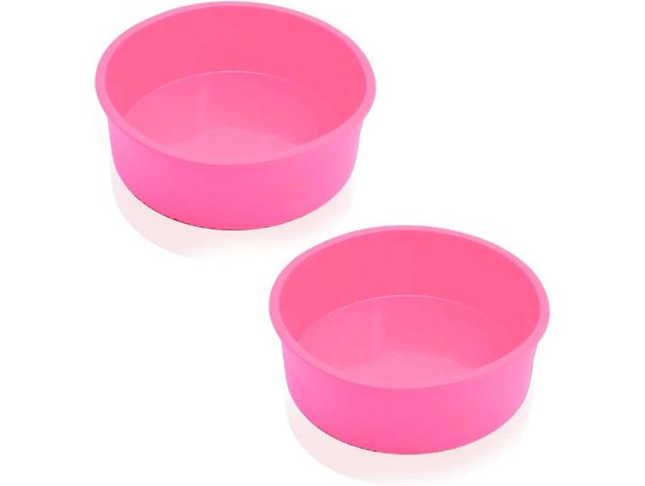Siliconen bakvormen rond\, 2 stuks\, 2 stuks\, 2 inch\, anti-aanbaklaag\, roze siliconen bakvormset voor laagcake\, cheesecake\, regenboogcake\, chiffoncake