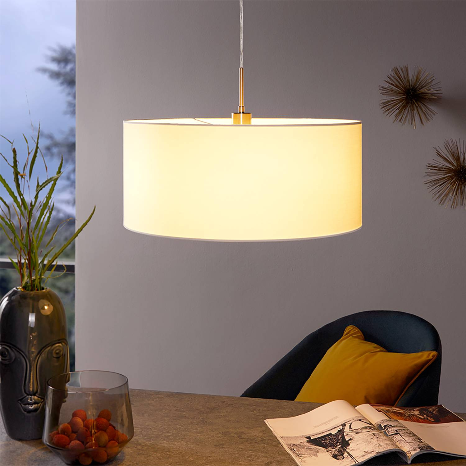 Eglo Pasteri Hanglamp Wit Textiel en Staal