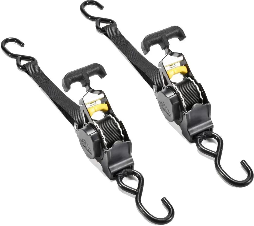 INF 2er-Pack Automatische Spannzurrgurte mit T-Griff - Schwarze Elektrophorese