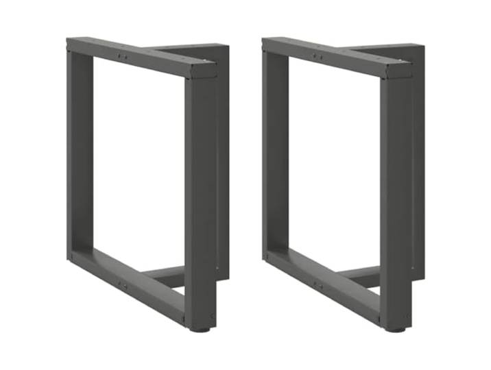 HGDFWRQW Tischbeine T-Form 2 Stk. Stahl Anthrazit 80x35x73cm Stabile T-Form Träger für Esszimmer oder Arbeitszimmer mit stufenlosem Höhenausgleich gegen Bodenkratzer.