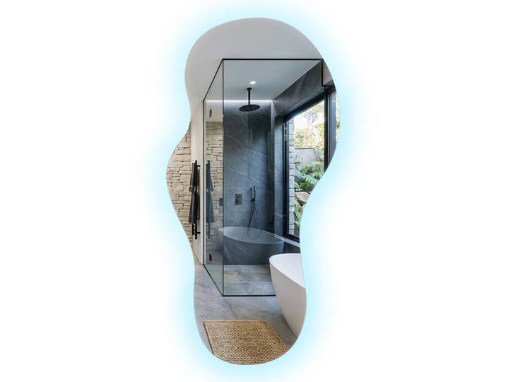 LED WANDSPIEGEL 45x90 cm asymmetrisch 6000K