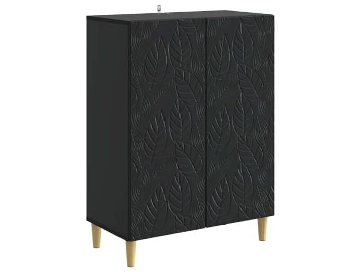 PUGYNBK Sideboard, Schwarz, 66 x 34,5 x 90 cm, technisches Holz Geräumige Aufbewahrung, robuste Konstruktion, elegantes Design, vielseitige Verwendung, einfache Reinigung