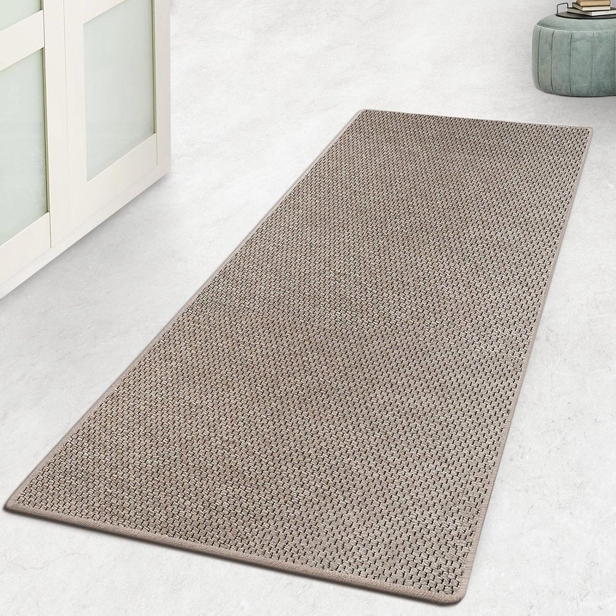 Taupe Keukentapijt Loper - Antislip en Wasbaar Vloerkleed - 200 x 200 cm