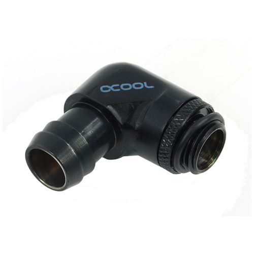 Alphacool HF 13mm (1/2") Schlauchanschluss 90° drehbar G1/4 mit O-Ring - Deep Black
