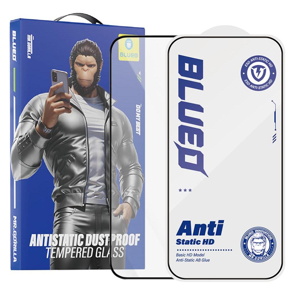 BlueO - Anti-Static HD Glass - iPhone 15 Pro - Black (1 Stk., Apple iPhone 15 Pro) (60408490)
