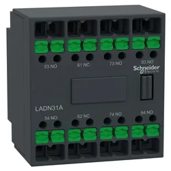 Schneider Electric LADN31A Hilfsschalterblock, 3S+1Ö, SnapIN Anschlussklemmen