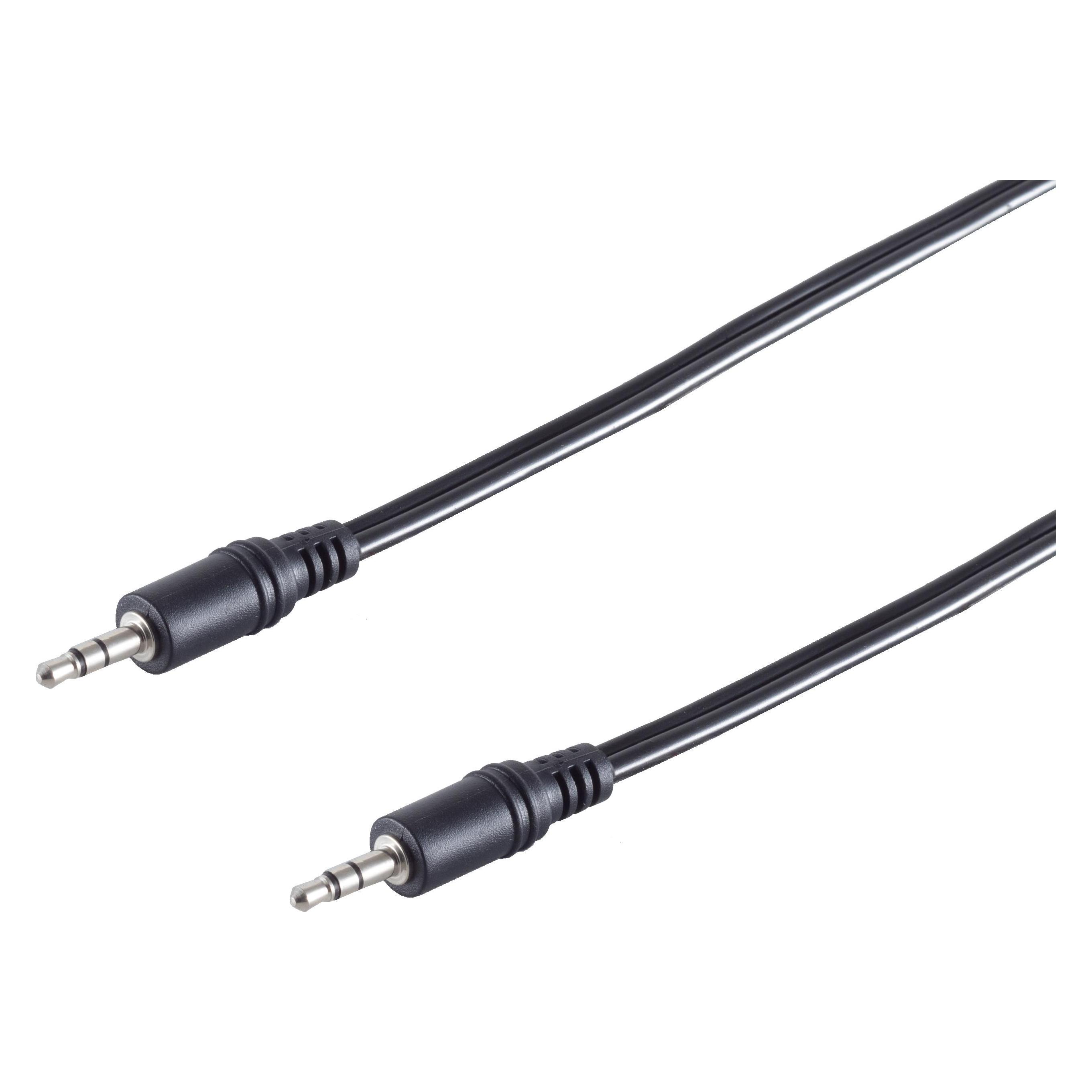 S-Conn Audioanschlusskabel 3,5mm Klinke Stereo, 5,0m schwarz (5 m, AUX Kabel) (30812-5)
