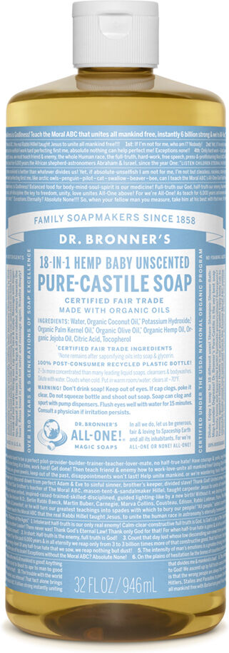 Dr. Bronner's Jabón Líquido sin Perfume 946 ml