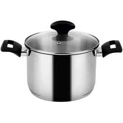 FAGOR Alaia, 24cm Hohe Induktionskasserolle aus Edelstahl, Diffusor-Boden 3 Schichten, Vitrokeramik-Spülmaschine, Edelstahl.