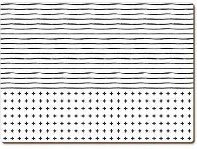 CounterArt Lines & Dots Decorative Hardboard Placemats with Protective Cork Backing 4 Pack Heat Tolerant and Easily Wipes Clean
