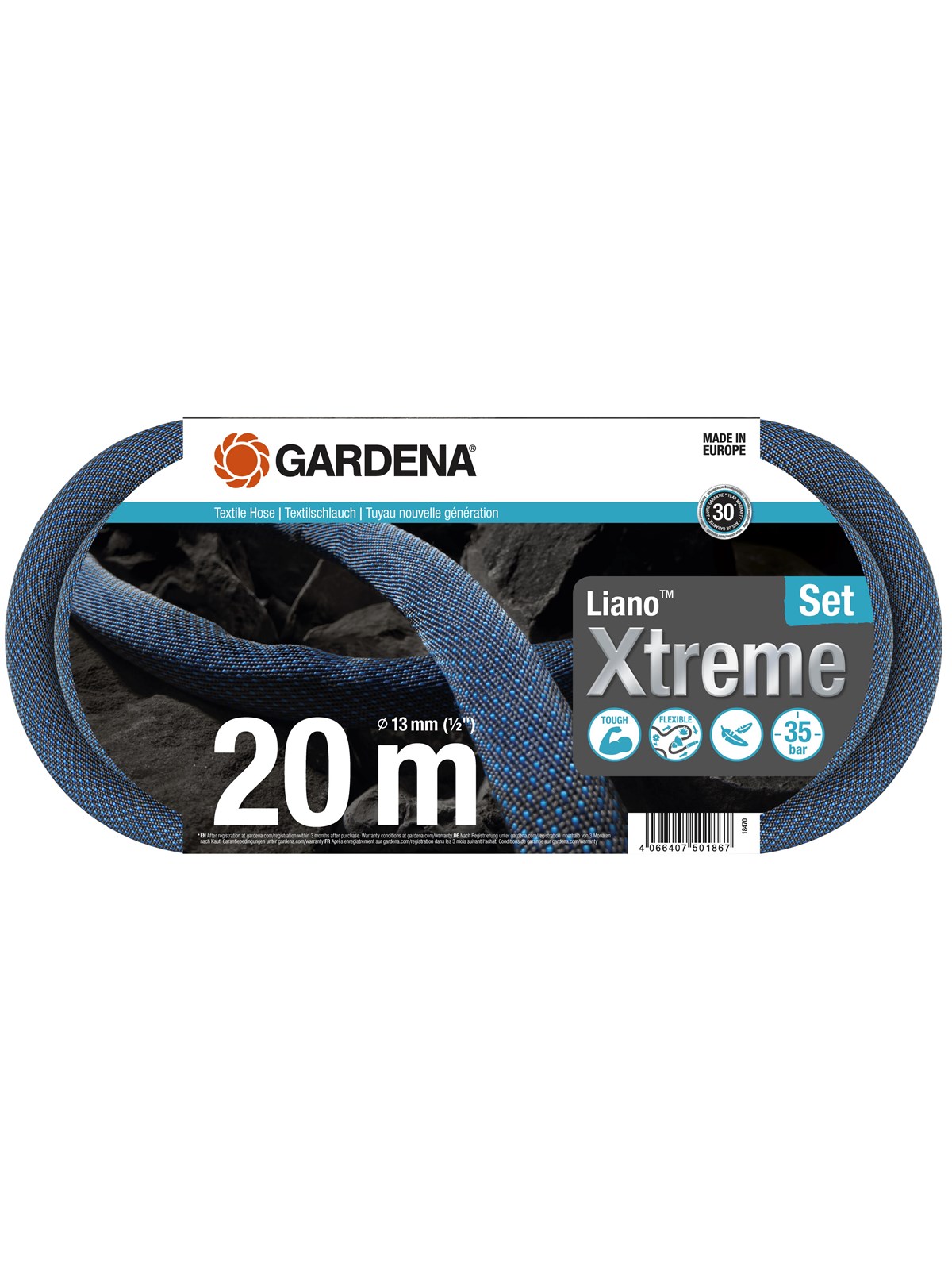 Gardena Textilschlauch Liano Xtreme 20 m Set