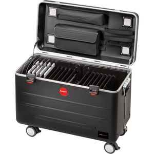 Parat Tabletwagen Paraproject Case TC16, schwarz, 16 vorverkabelte Ladeplätze mit USB-A & USB-C-Ausgang