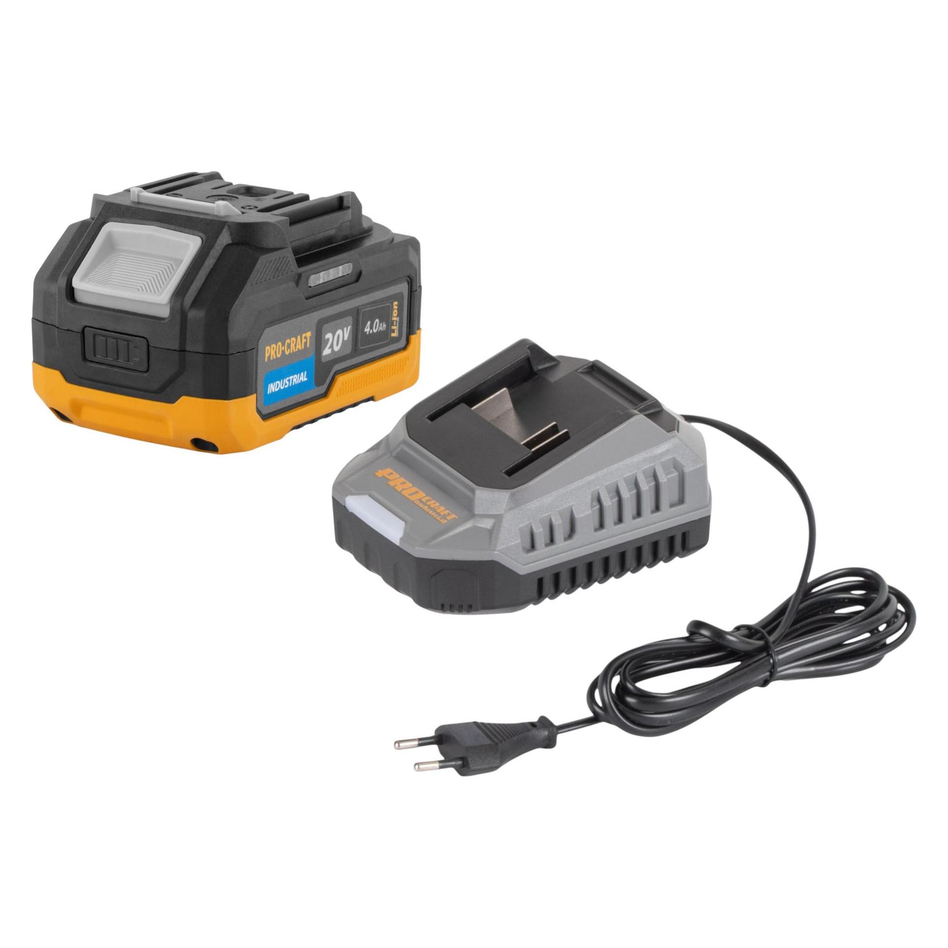 Procraft Starter Pack 20 V C20/2 Ladegerät 2 A + 1x 20/4 Industrial Akku 4,0 Ah (20 V) (C20/2)