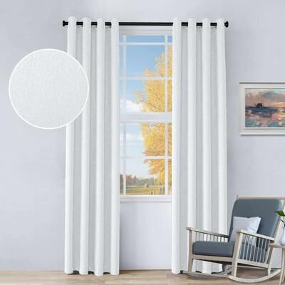 Superior Senna Room Darkening Textured Window Curtain Panels, Set of 2 - Machine Washable Window Coverings