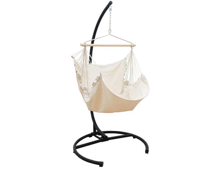 XL Hängesessel mit Gestell Outdoor - 210cm Hängestuhl Ständer mit Relaxsessel
