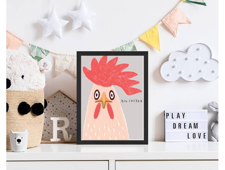 home24 Afbeelding Big Chicken 33 x 43cm meerdere kleuren