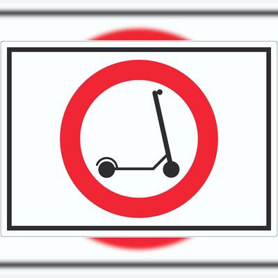 HB-Druck E- Scooter Durchfahrt verboten Symbol Aufkleber Elektro -Tretroller Roller A0 (841x1189mm)