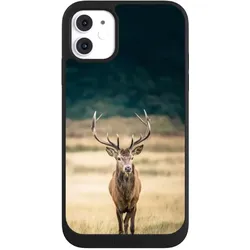Nivocase Handyhülle für Apple iPhone 11 Hülle NIVOpure Case Schwarz Hirsch Wald Wiese (Apple iPhone 11), Smartphone Hülle, Schwarz