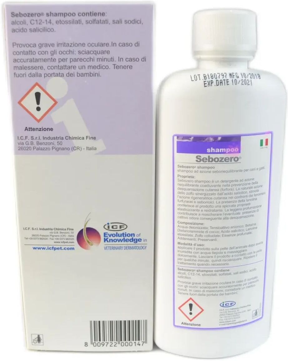 ICF Sebozero Shampoo Cane 250ML