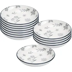 DIPSCHALEN Sendai Blume grau ø 10,3 cm 12er Set