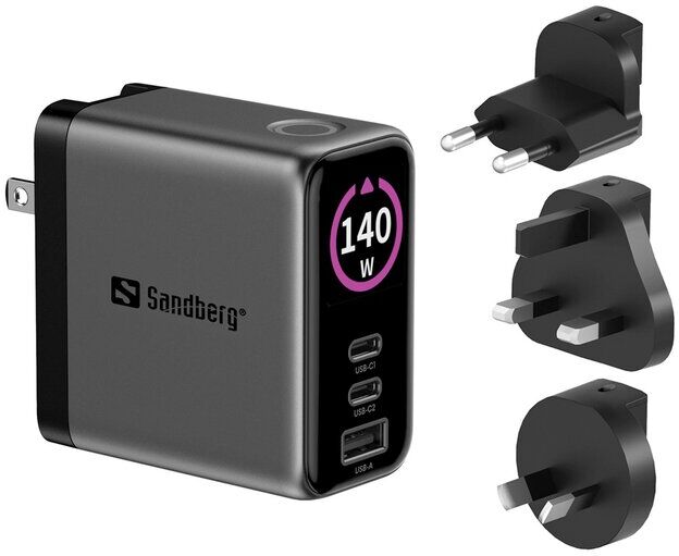 CARREGADOR SANDBERG TRAVEL 140W
