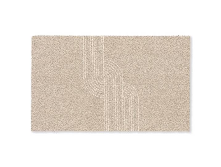 MuchoWow Fussmatte Parallele Linien - Leichte Textur - Beige Türmatte 150x90 cm, Kunststoff, Rechteckig, 150x0.4 cm, rutschfeste Unterfläche, Teppiche und Böden, Schmutzfangmatten, Fußmatten