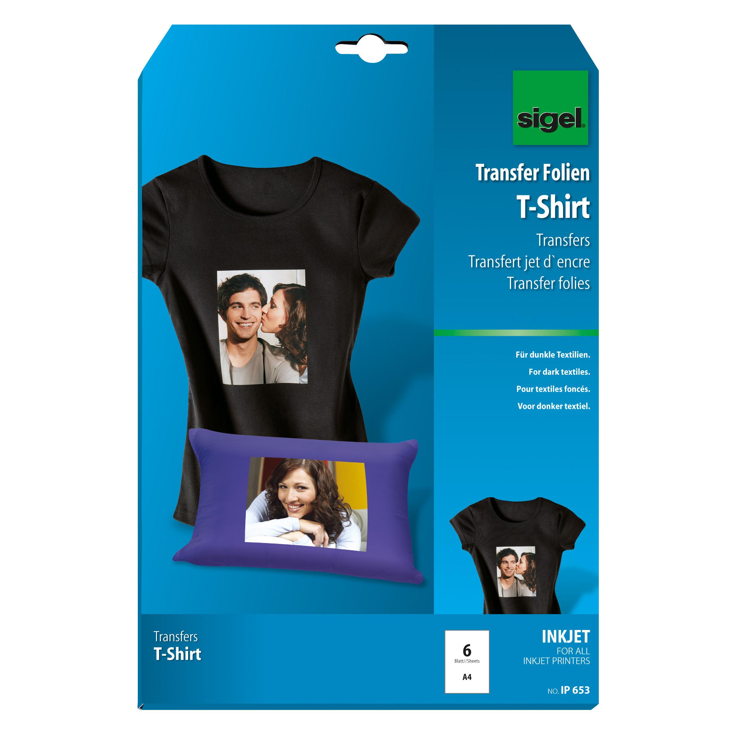 Sigel InkJet Transfer Folien für T-Shirts (250 g/m², 6x) (IP653)