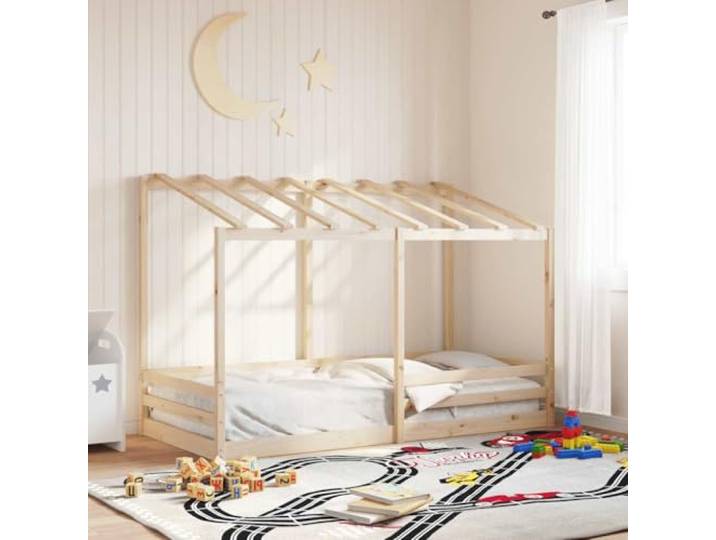QZZCED Kinderbett aus massivem Kiefernholz, mit Lattenrost und Lamellen, modernes Design und langlebige Struktur, um Räume zu optimieren und Spielbereiche zu schaffen