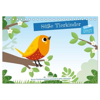 Süße Tierkinder (Tischkalender 2027 DIN A5 quer), CALVENDO Monatskalender