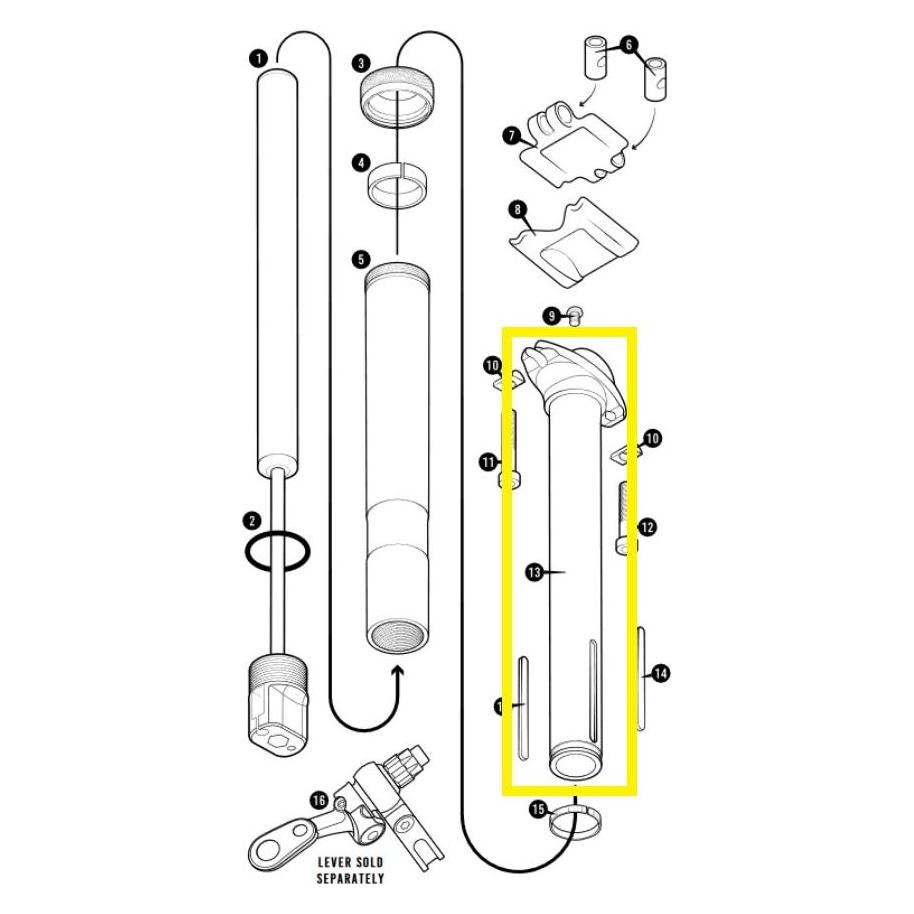 Crankbrothers Highline 7 Quill Assembly Schafteinheit, 30.9/31.6/34.9mm, 200mm (34.90 mm) (40294328)