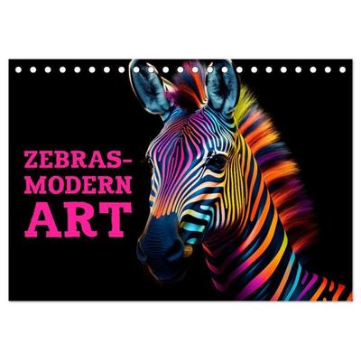 ZEBRAS - Modern Art (Tischkalender 2027 DIN A5 quer), CALVENDO Monatskalender