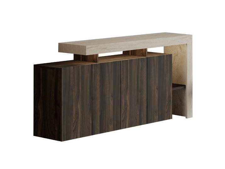 Buffet en bois Beliz - 170 x 35 x 80 cm - Marron