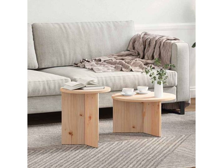 vidaXL Couchtisch 2 stk. Natur 49 x 49 x 28 cm Massivholz Kiefer