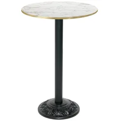 RestooTab - Stehtisch Versailles Ø50cm Dekor calacatta kanten messingfarben