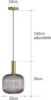 Uplift Curations Retro Colorful Glass Pendant Lights Creative LED E27 Hanging Lighting For Living Room And Bedroom g grey 7.87 In
